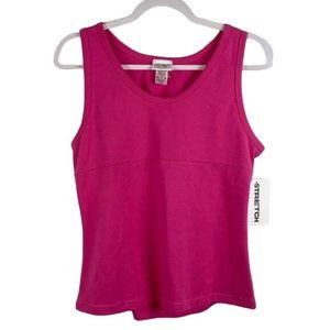 NEW G.W. Sport Women Pink Stretch Cut Out Back Exercise Tank Top Shirt Sz Medium